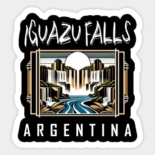 Iguazu Falls Argentina -Cool Art Deco Art Sticker